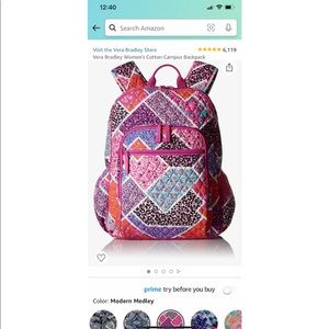 Vera Bradley “Modern Medley” Deluxe Campus Backpack
